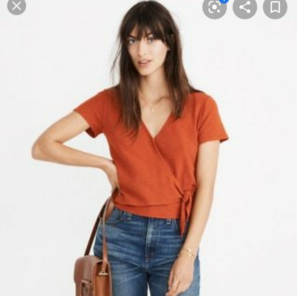 NWT Madewell Texture and Thread Wrap Top